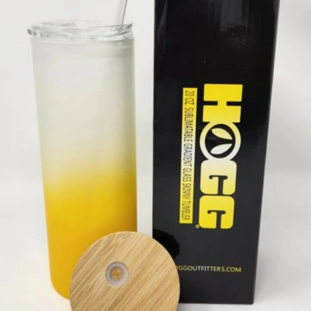 TERRIBLE THIRTIES 20oz Gradient Yellow Glass Tumbler with duo lids 🎉sale